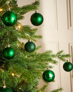 WeRChristmas Christmas Green Shatterproof Bauble, 50 Pack