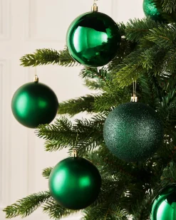 WeRChristmas Christmas Green Shatterproof Baubles, 9 Pack, 10 Cm