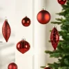 WeRChristmas Christmas Red Glass Baubles, 20 Pack