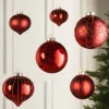 WeRChristmas Christmas Red Glass Baubles, 6 Pack, 10 Cm