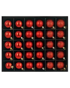 WeRChristmas Christmas Red Shatterproof Bauble, 50 Pack