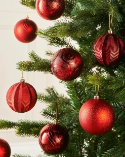 WeRChristmas Christmas Red Shatterproof Baubles, 16 Pack, 8 Cm