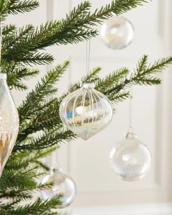 WeRChristmas Clear Iridescent Glass Baubles, 20 Pack