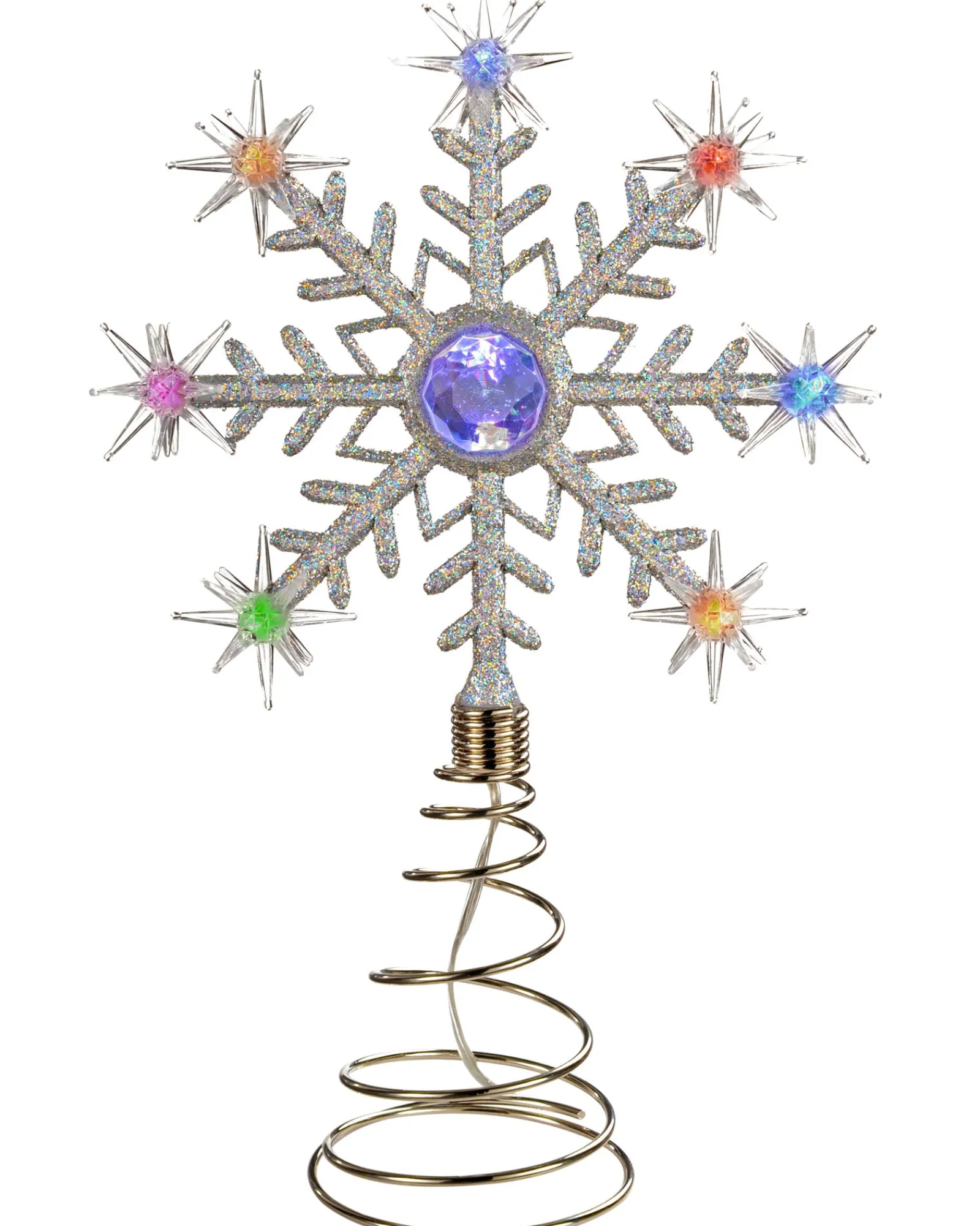 WeRChristmas Colour Changing Snowflake Christmas Tree Topper, 29 Cm