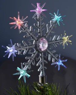WeRChristmas Colour Changing Snowflake Christmas Tree Topper, 29 Cm