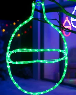 WeRChristmas Connectable Bauble Rope Light Silhouette, Green, 54cm