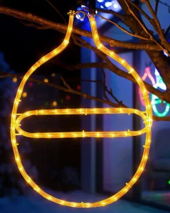 WeRChristmas Connectable Bauble Rope Light Silhouette, Yellow, 54 Cm