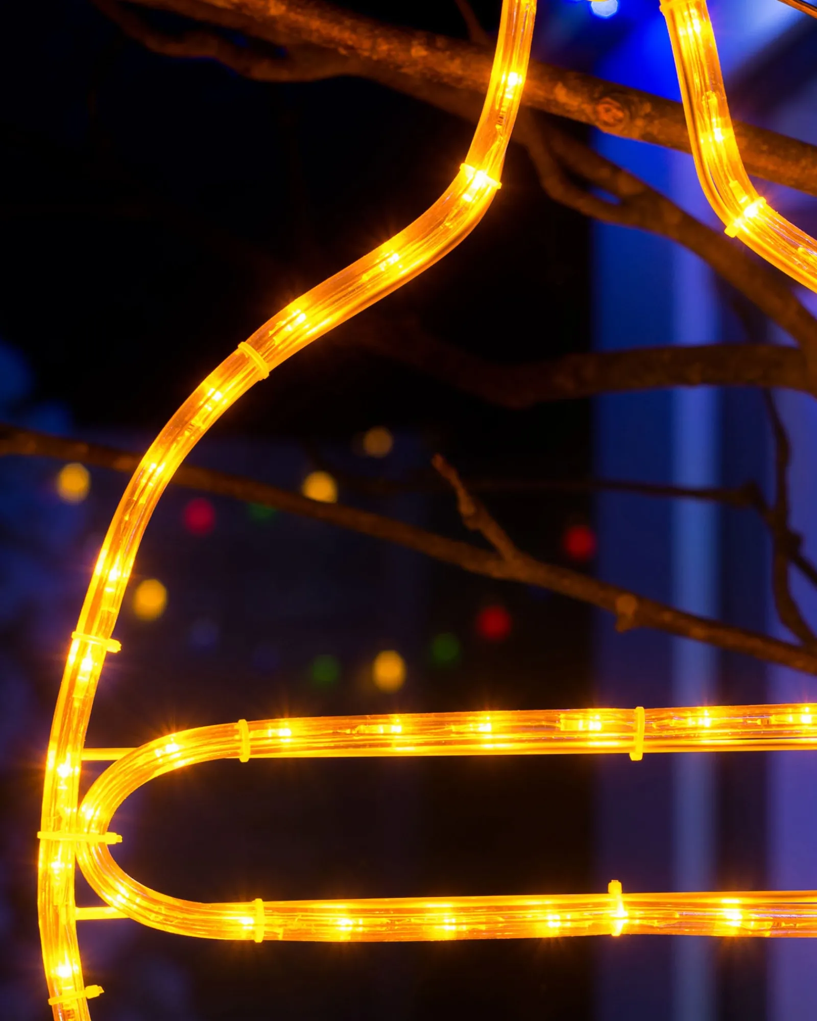 WeRChristmas Connectable Bauble Rope Light Silhouette, Yellow, 54 Cm