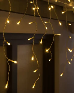 WeRChristmas Connectable Icicle 100 LED Christmas Lights, Warm White