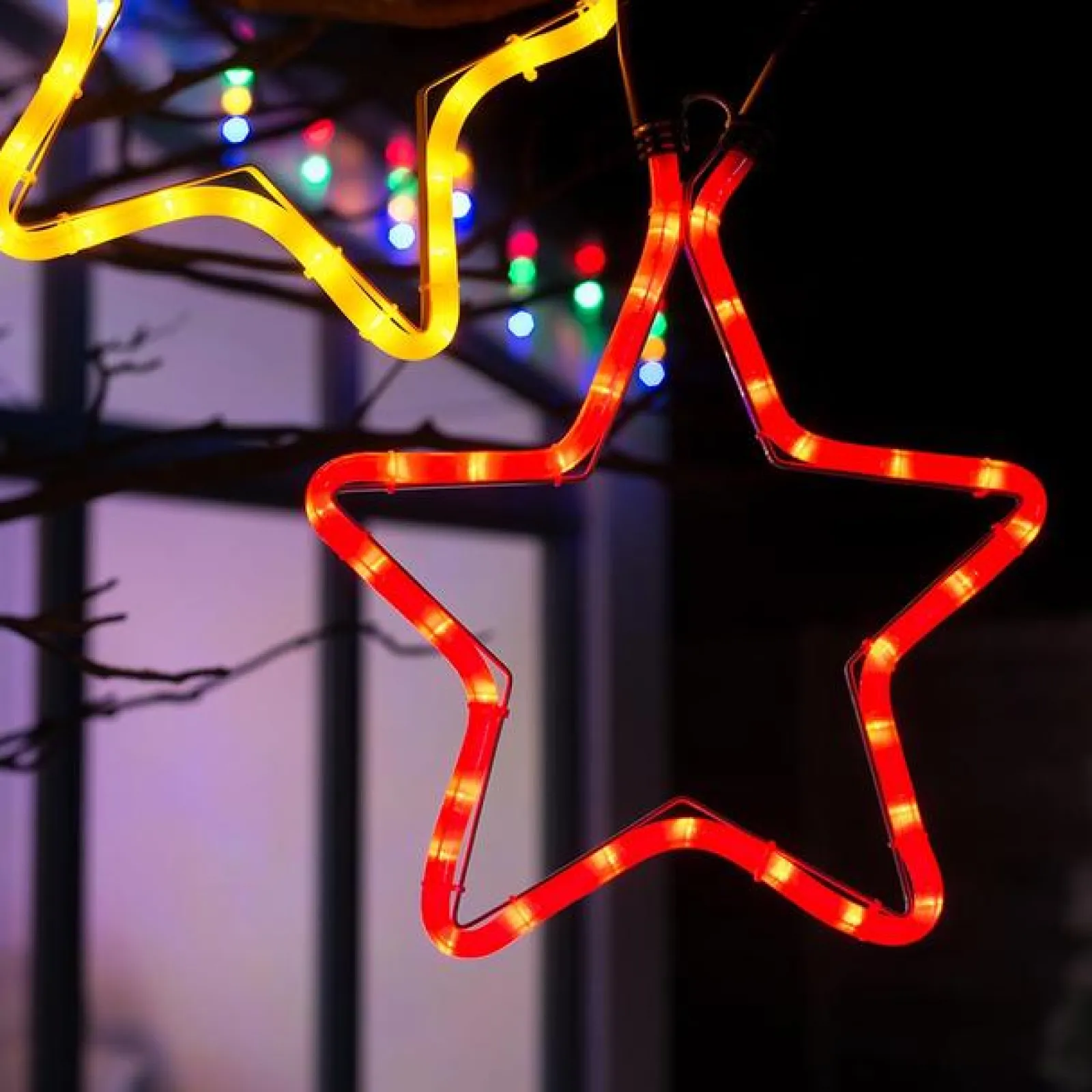 WeRChristmas Connectable Star Rope Light Silhouette, Red, 32 Cm