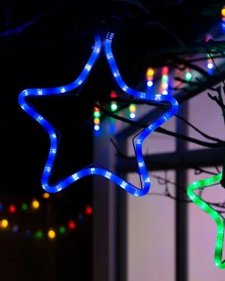 WeRChristmas Connectable Star Rope Light Silhouette, Blue, 32 Cm