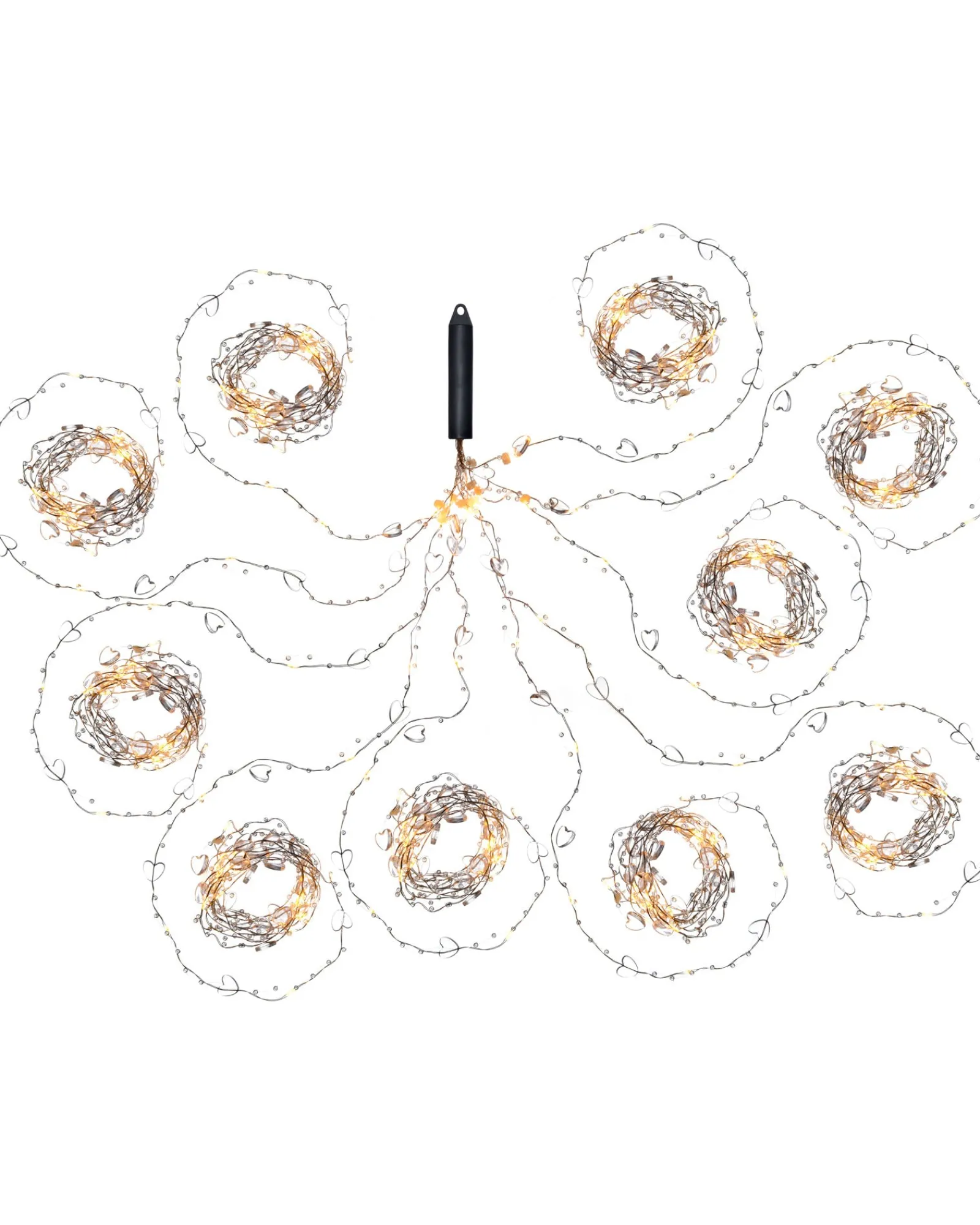 WeRChristmas Copper Wire Heart Light String, 3 M