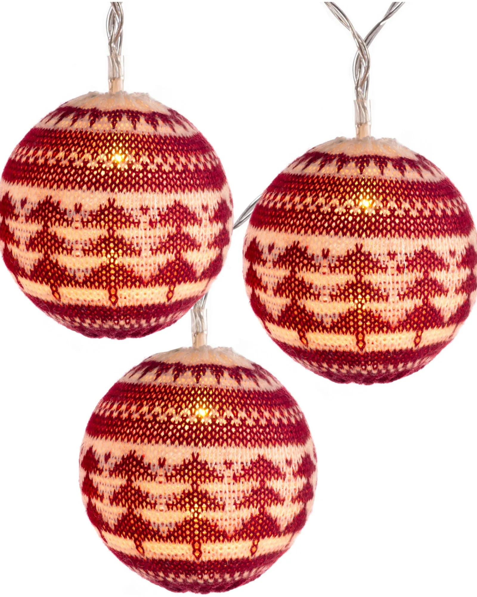 WeRChristmas Cotton Ball 20 LED Fairisle Light String, 3 M