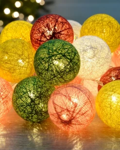 WeRChristmas Cotton Ball 20 LED Light String, 1.5 M