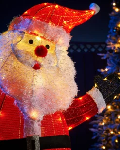 WeRChristmas 3D Tinsel Santa With Gift Box Silhouette