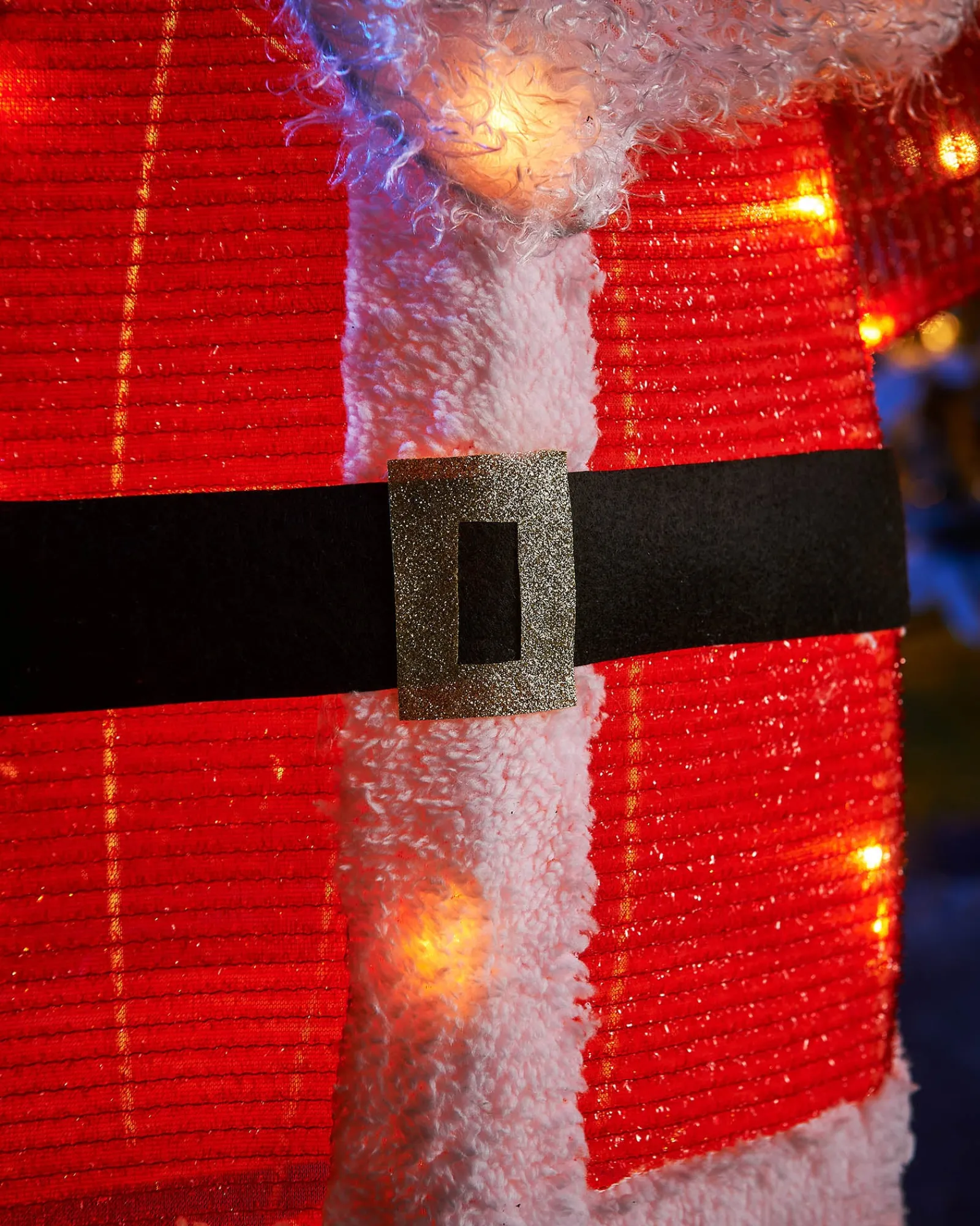 WeRChristmas 3D Tinsel Santa With Gift Box Silhouette