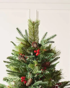 WeRChristmas Decorated Mixed Tip Berries & Pinecones Christmas Tree, 6 Ft