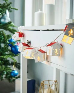 WeRChristmas Decorative Wooden House LED Lights String, 1.8 M