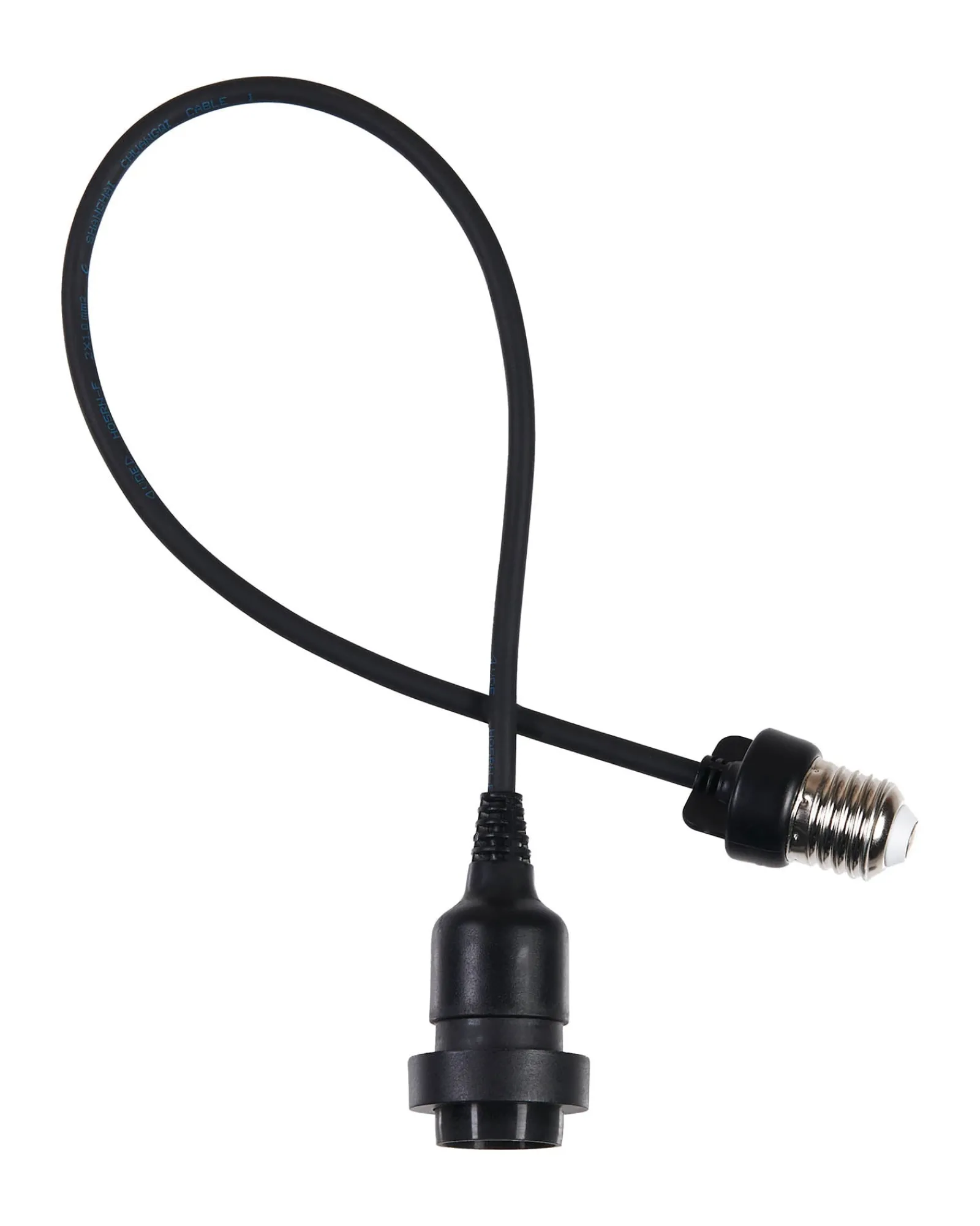 WeRChristmas E27 Outdoor Festoon Pendant, Black Rubber Cable