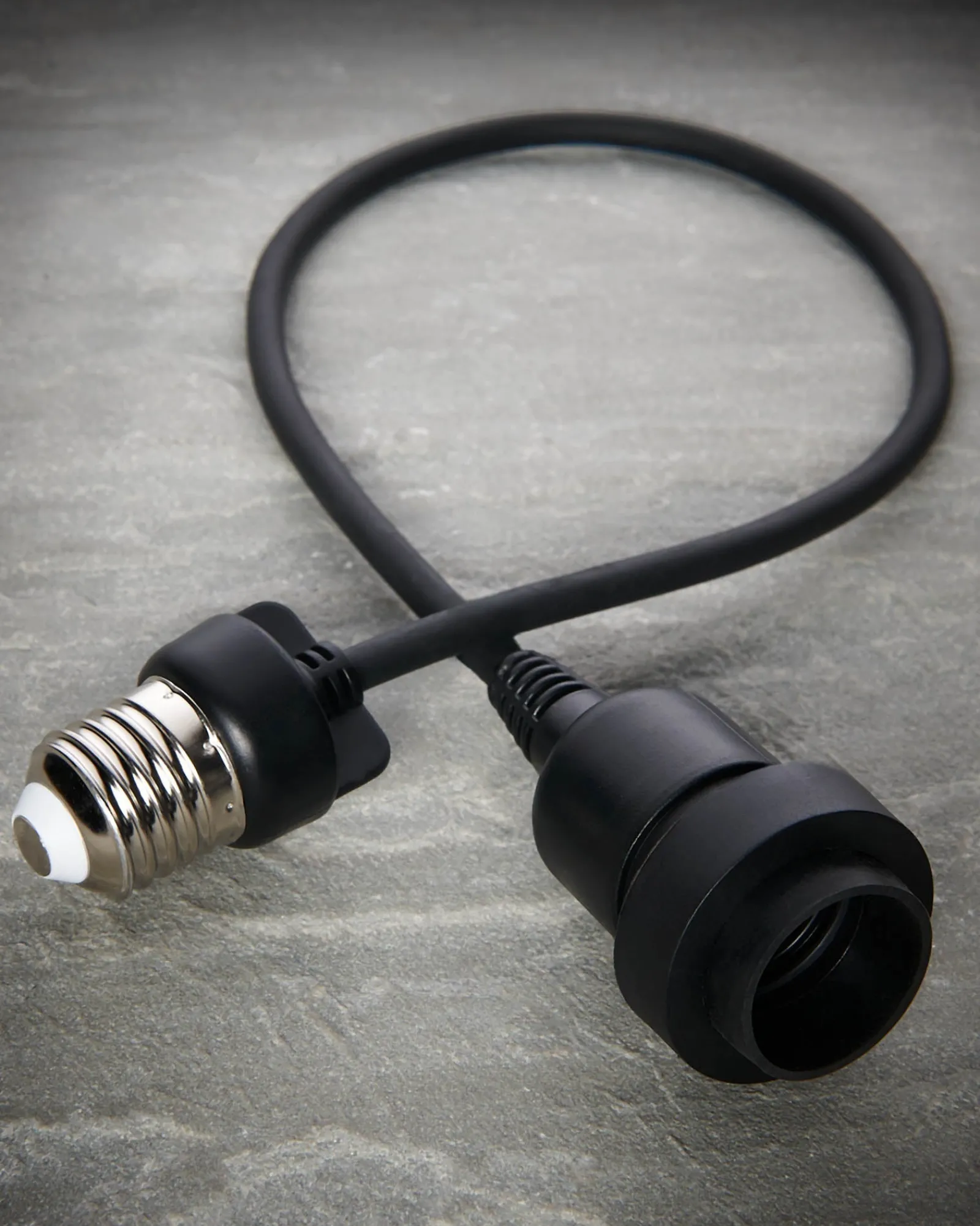 WeRChristmas E27 Outdoor Festoon Pendant, Black Rubber Cable
