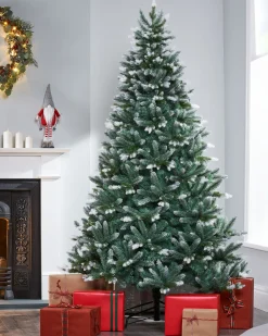 WeRChristmas Evergreen Snow Flocked Tip Christmas Tree, 7 Ft