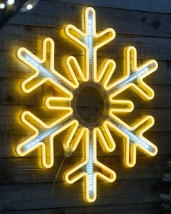 WeRChristmas Flashing Snowflake Neon Silhouette, 76 Cm