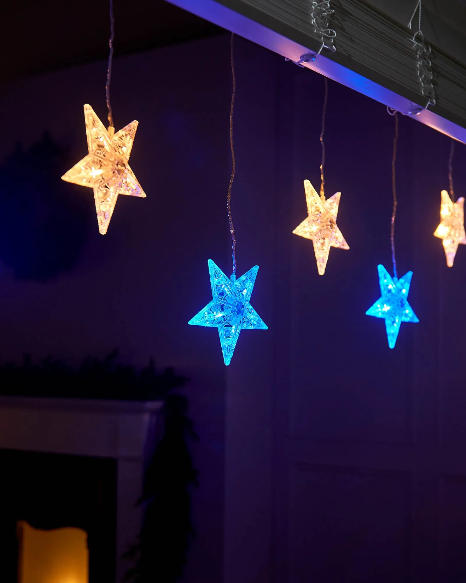 WeRChristmas Flashing Star Curtain Net Light, 2.2 M