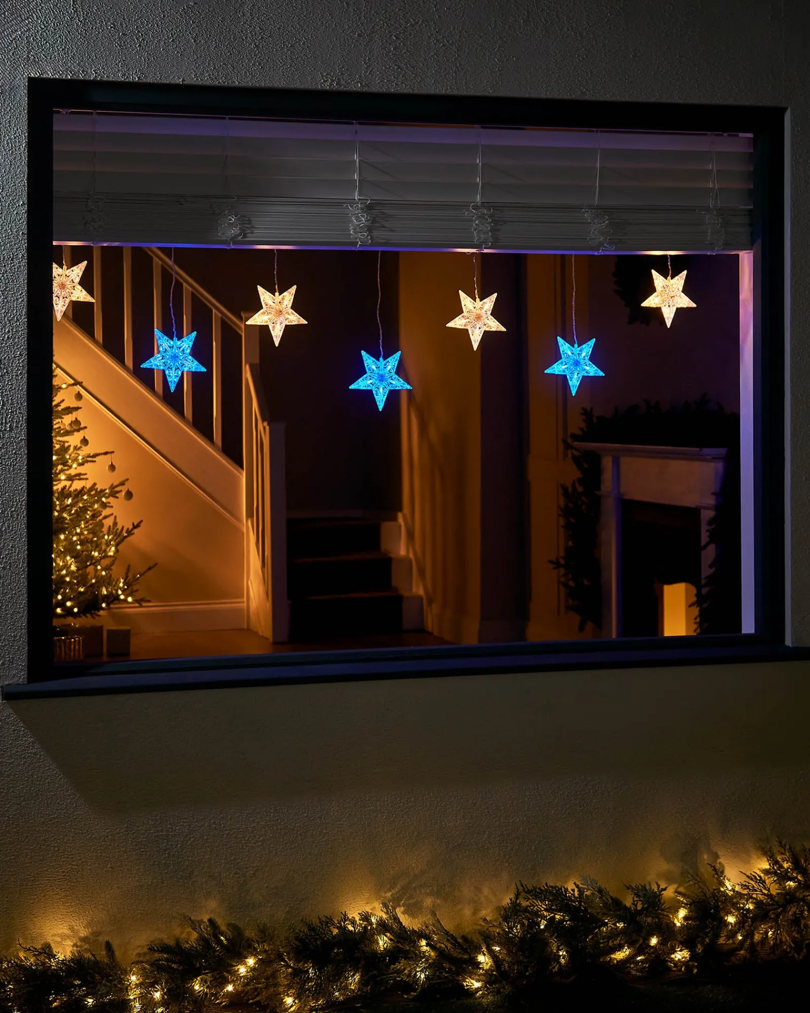 WeRChristmas Flashing Star Curtain Net Light, 2.2 M