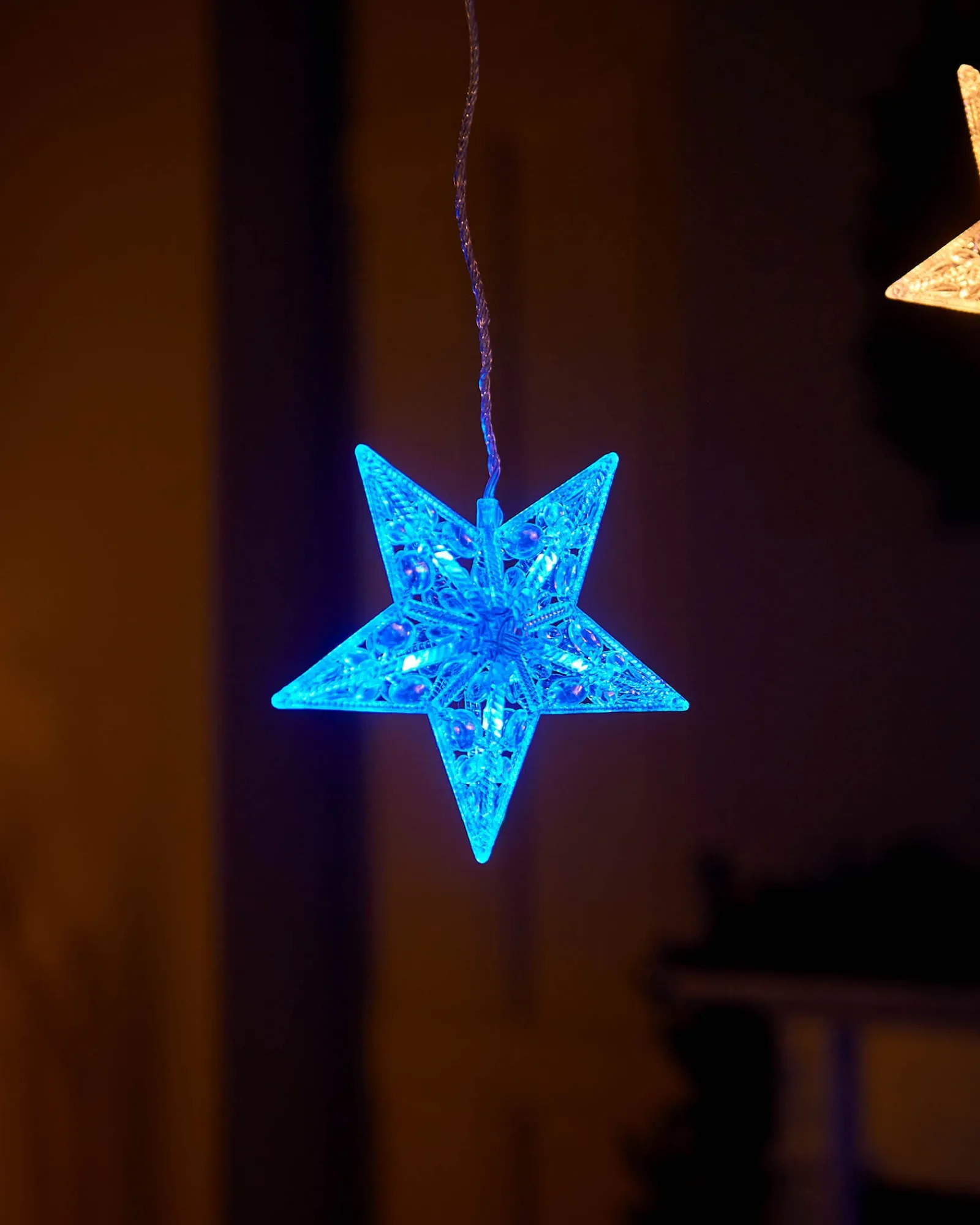 WeRChristmas Flashing Star Curtain Net Light, 2.2 M