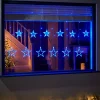WeRChristmas Flashing Star Curtain Net Light, Blue, 2 M