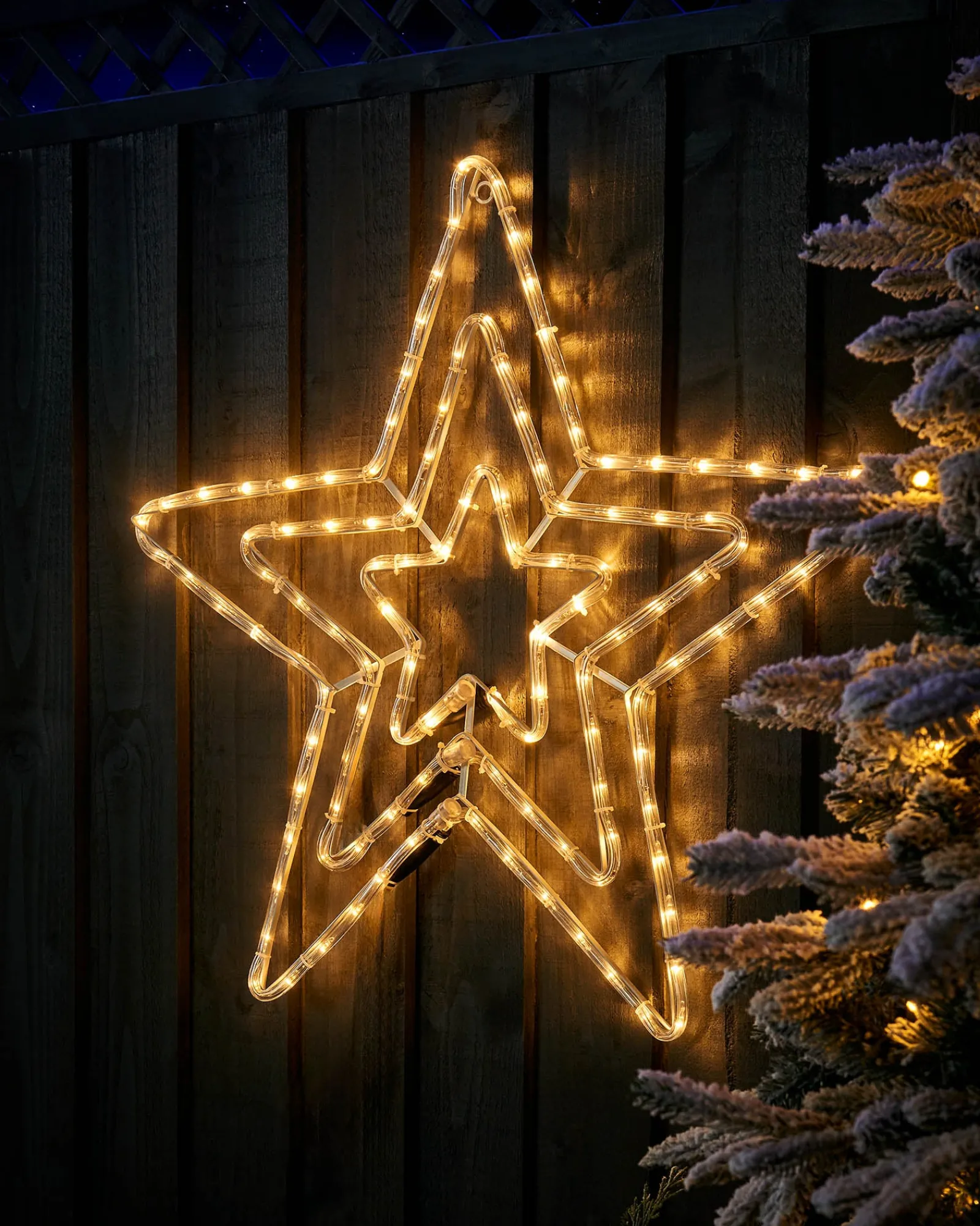 WeRChristmas Flashing Star Rope Light Silhouette, Warm White, 72 Cm
