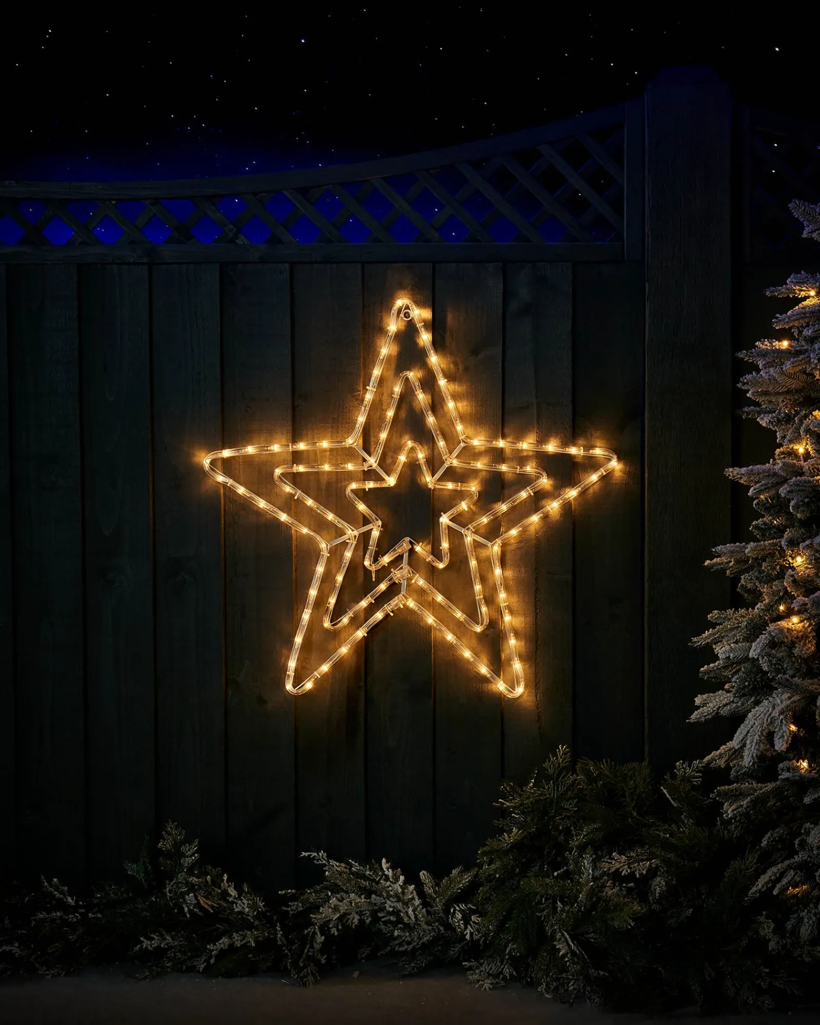 WeRChristmas Flashing Star Rope Light Silhouette, Warm White, 72 Cm