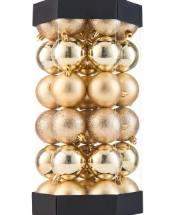 WeRChristmas Gold Shatterproof Baubles, 42 Pack, 6 Cm