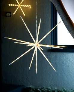 WeRChristmas Hanging Starburst Decoration, Warm White, 51 Cm