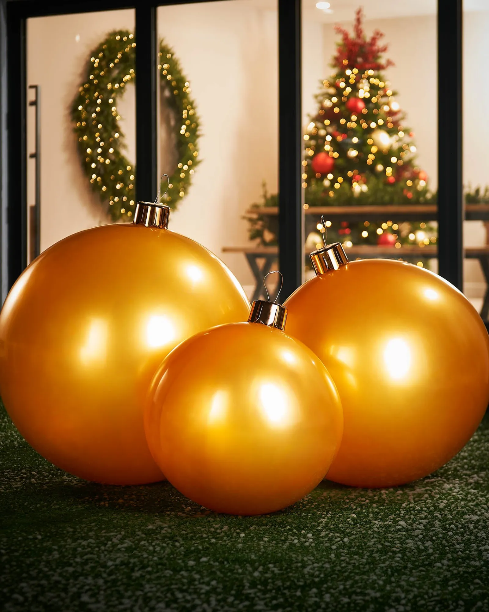 WeRChristmas Inflatable Christmas Bauble, Gold, 76 Cm