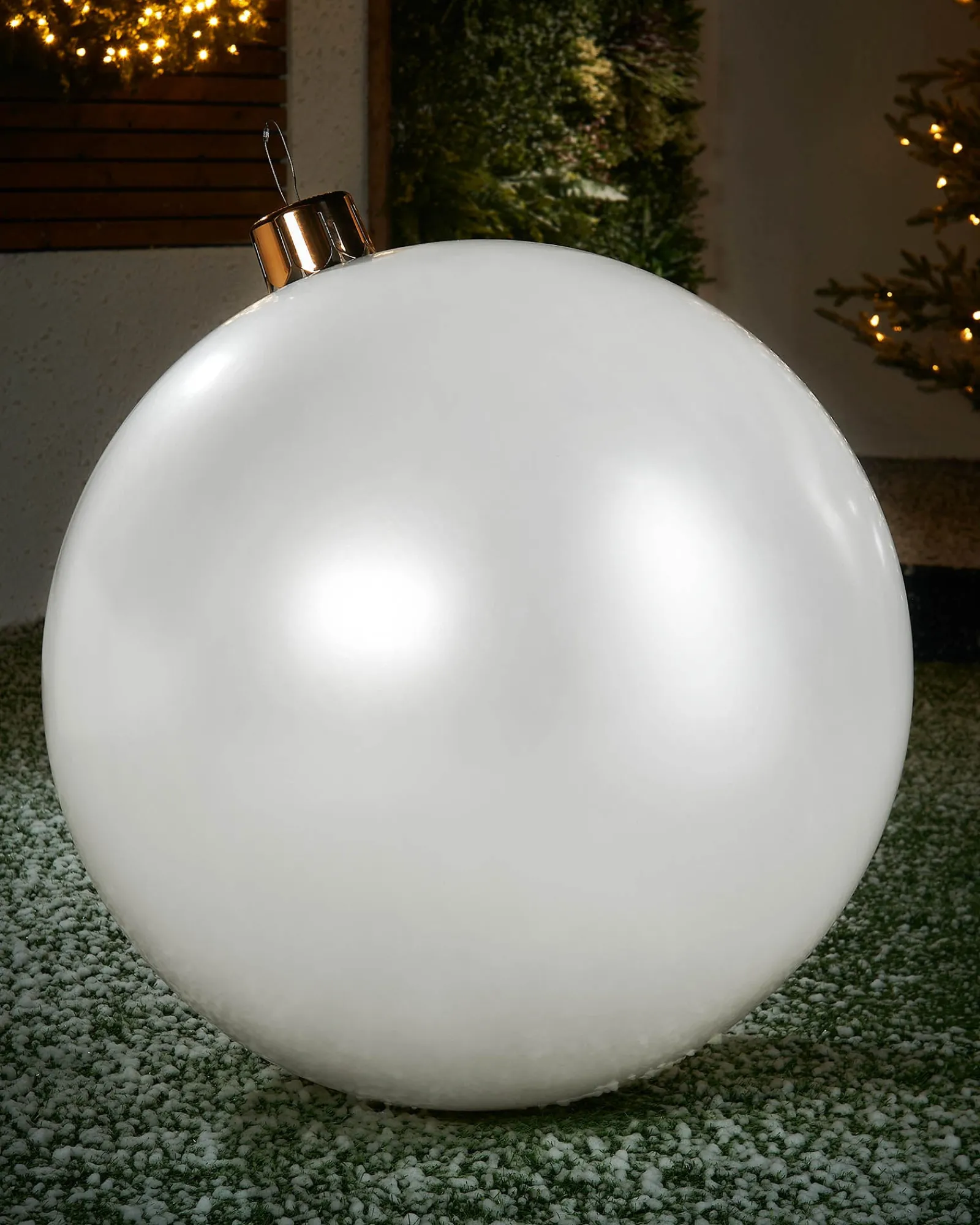 WeRChristmas Inflatable Christmas Bauble, White, 76 Cm