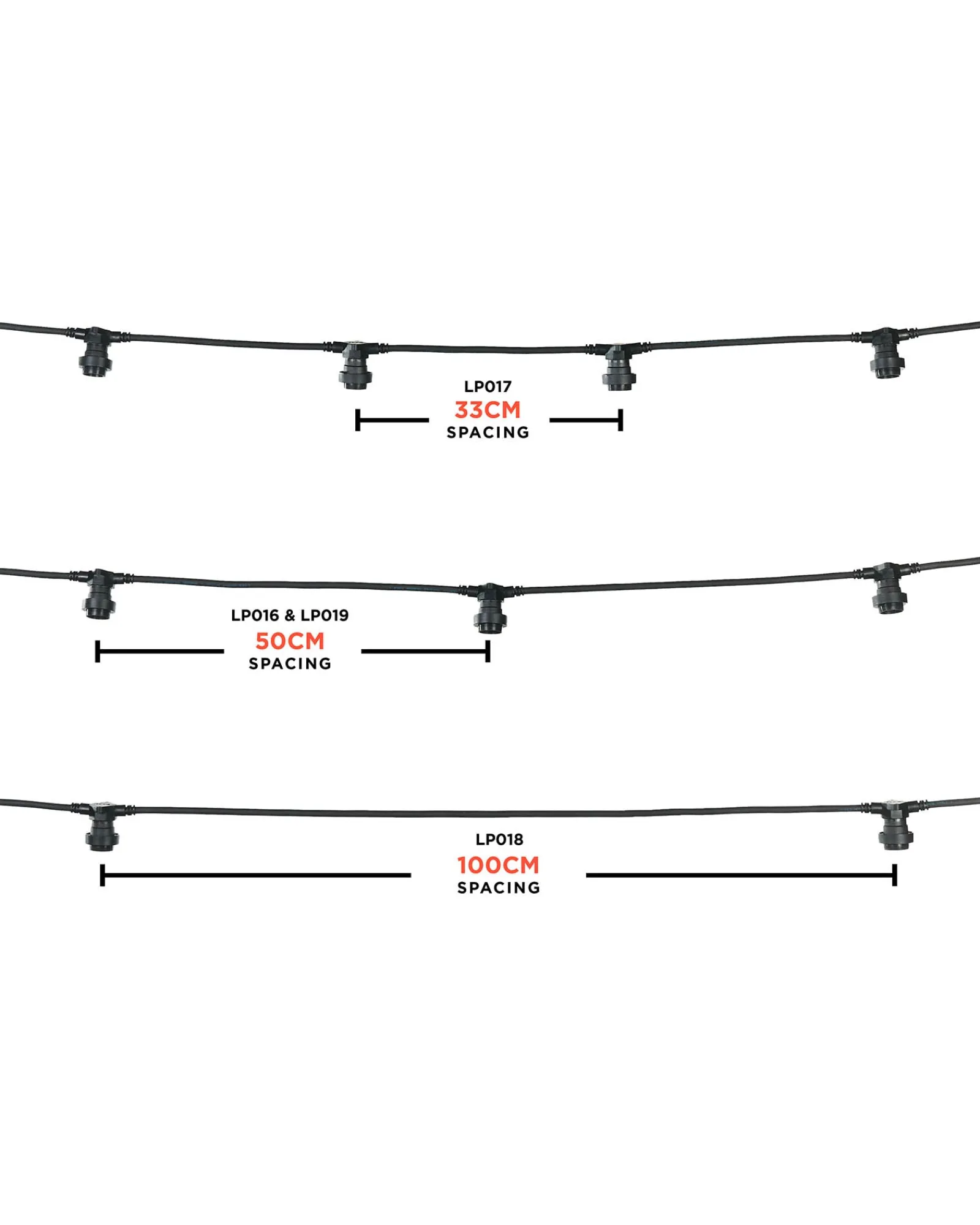 WeRChristmas LINK FESTOON E27 Belt, Connectable, 10 Sockets, 50 Cm Spacing
