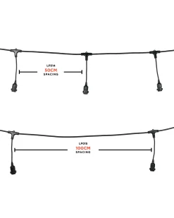 WeRChristmas LINK FESTOON E27 Long Drop Belt, Connectable, 10 Sockets, 100 Cm Spacing