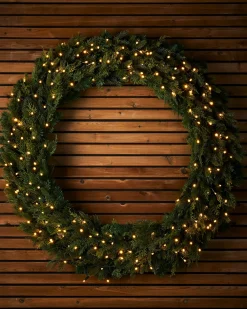 WeRChristmas LINK PRO Connectable Pre-Lit Natural Fir Wreath, 1.2 M