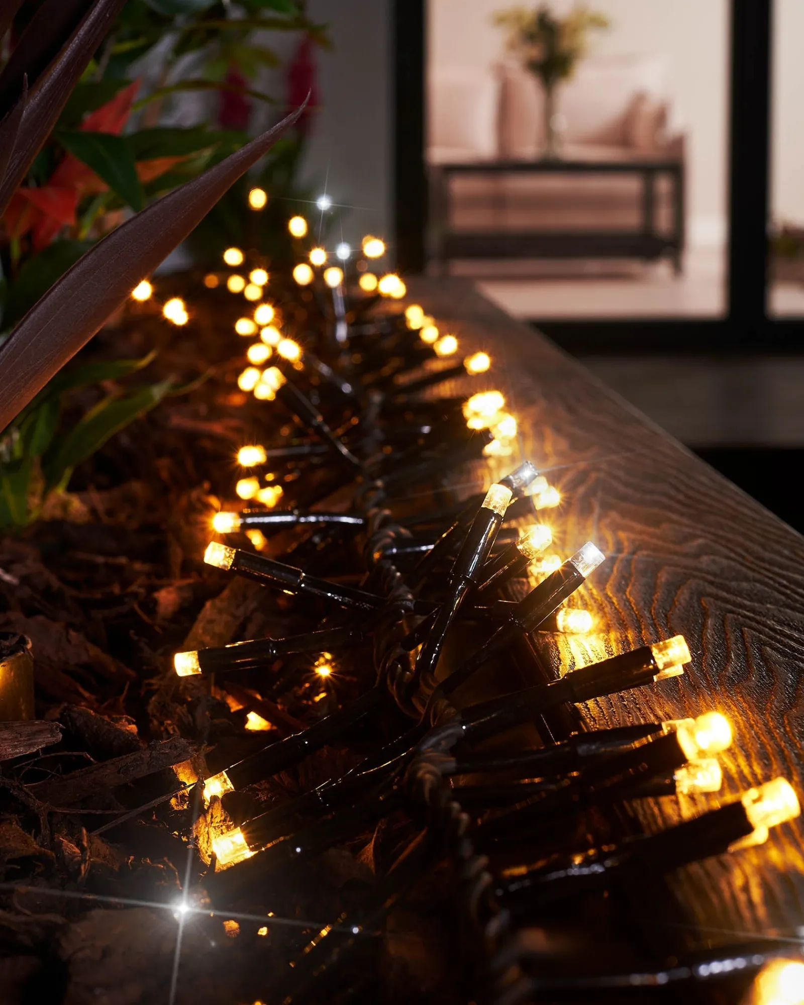 WeRChristmas LINK PRO LED Cluster Lights, Black Cable, Warm White / White
