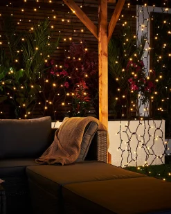 WeRChristmas LINK PRO LED Curtain Lights, Black Cable, 2.5 M Drop, Warm White