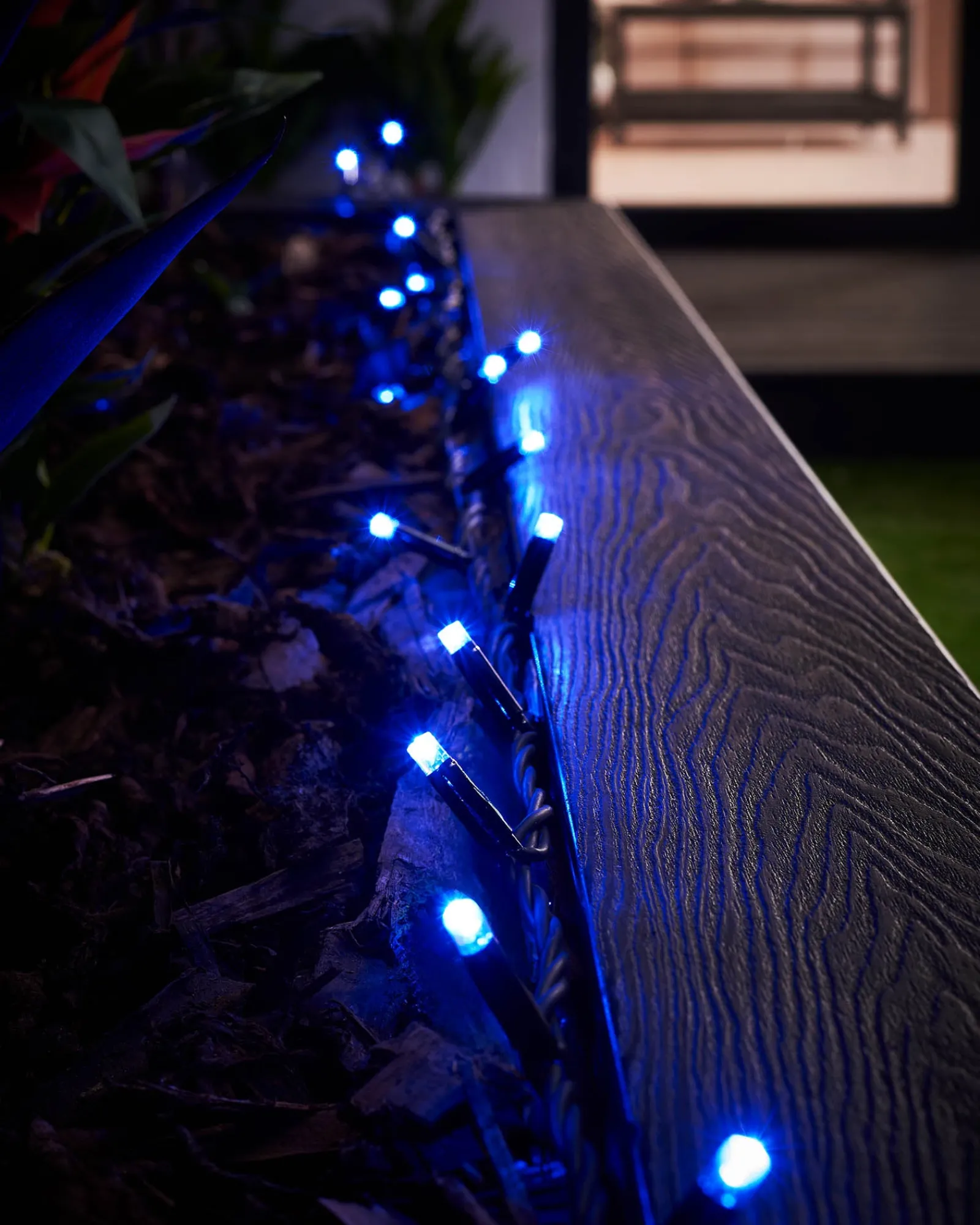 WeRChristmas LINK PRO LED String Lights, Black Cable, Blue