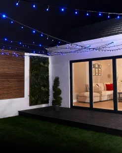 WeRChristmas LINK PRO LED String Lights, Black Cable, Blue