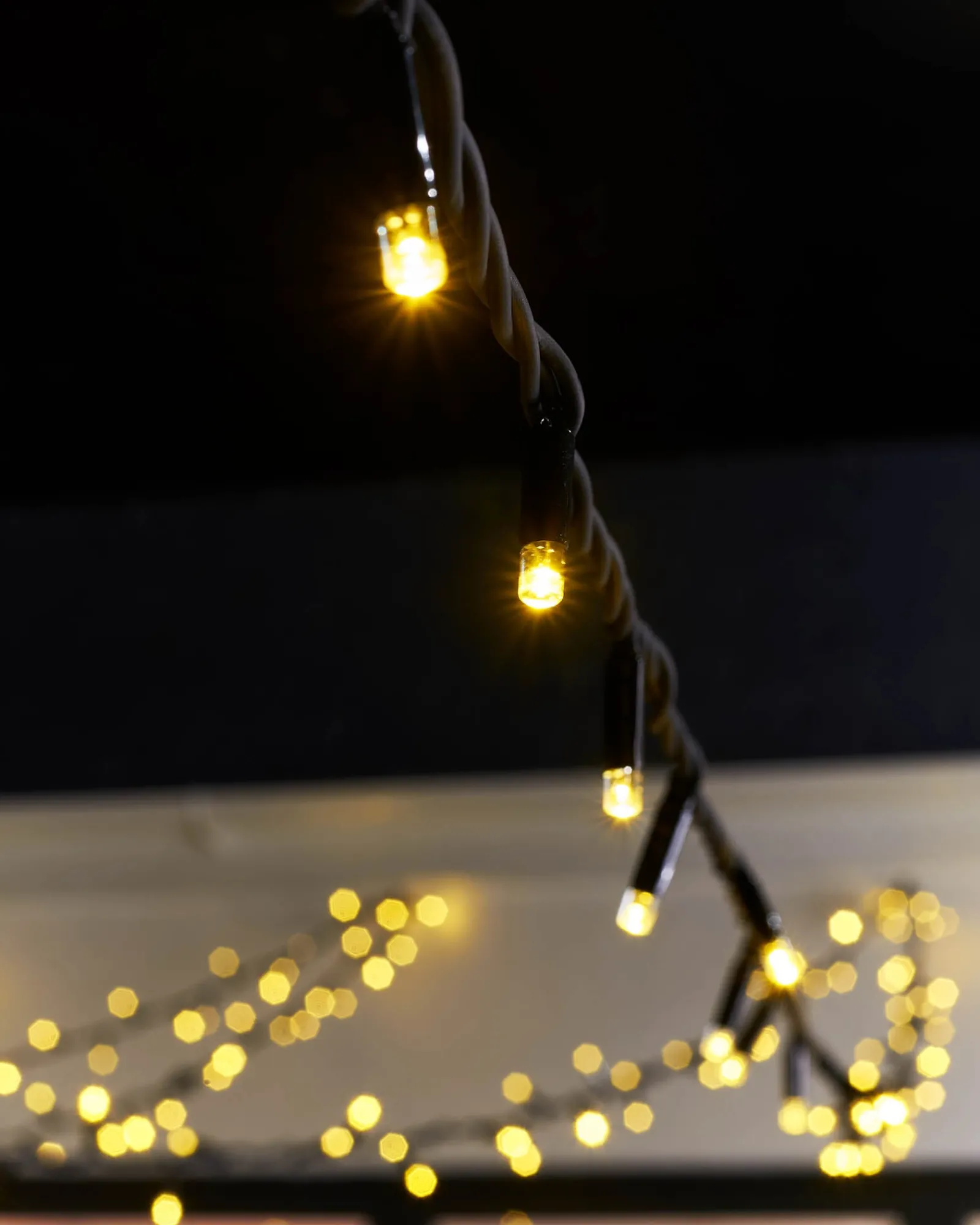 WeRChristmas LINK PRO LED String Lights, Black Cable, Gold