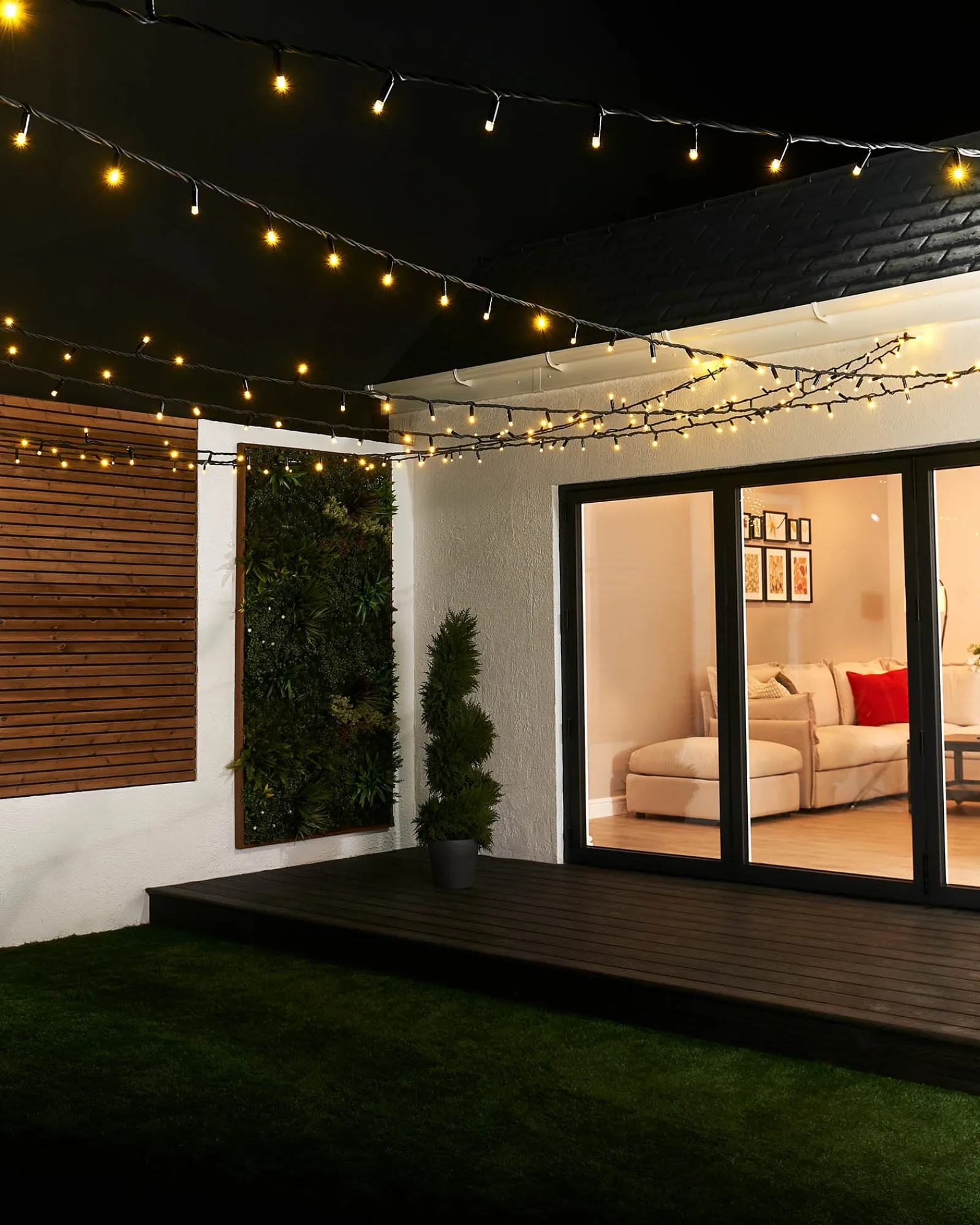 WeRChristmas LINK PRO LED String Lights, Black Cable, Gold