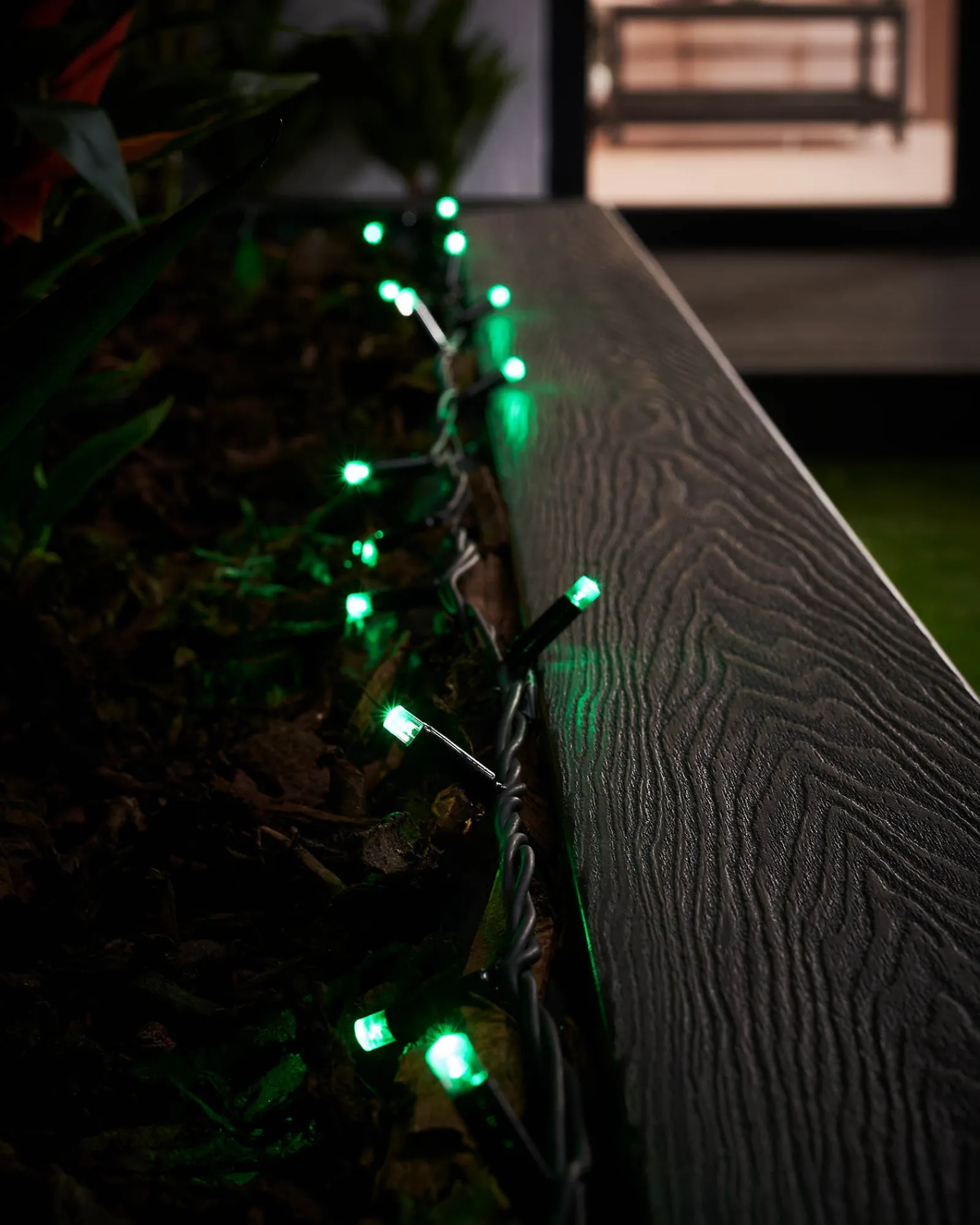 WeRChristmas LINK PRO LED String Lights, Black Cable, Green