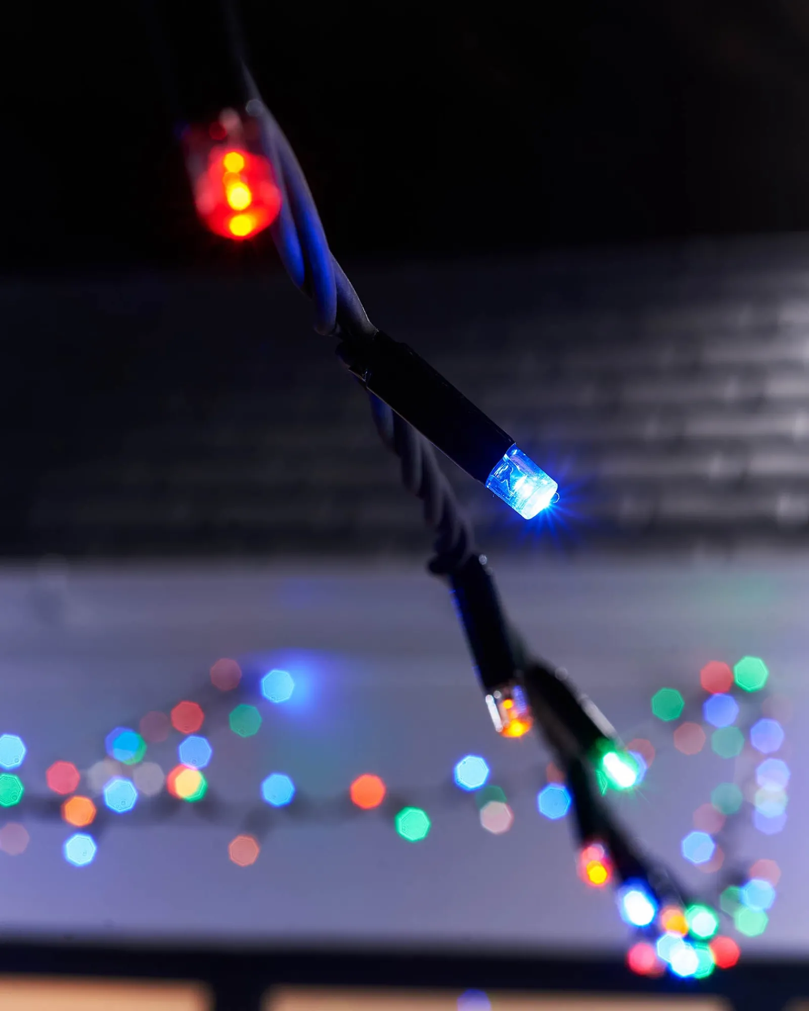 WeRChristmas LINK PRO LED String Lights, Black Cable, Multi Colour
