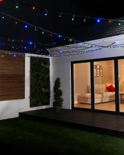 WeRChristmas LINK PRO LED String Lights, Black Cable, Multi Colour