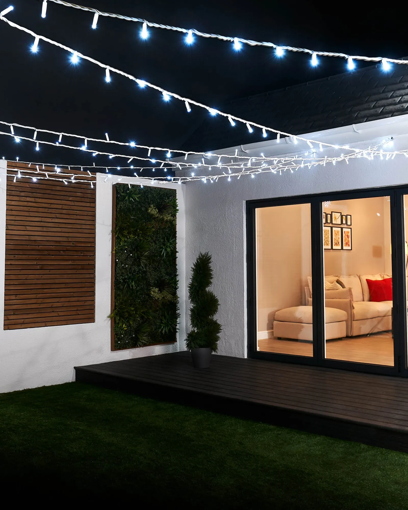 WeRChristmas LINK PRO LED String Lights, White Cable, White