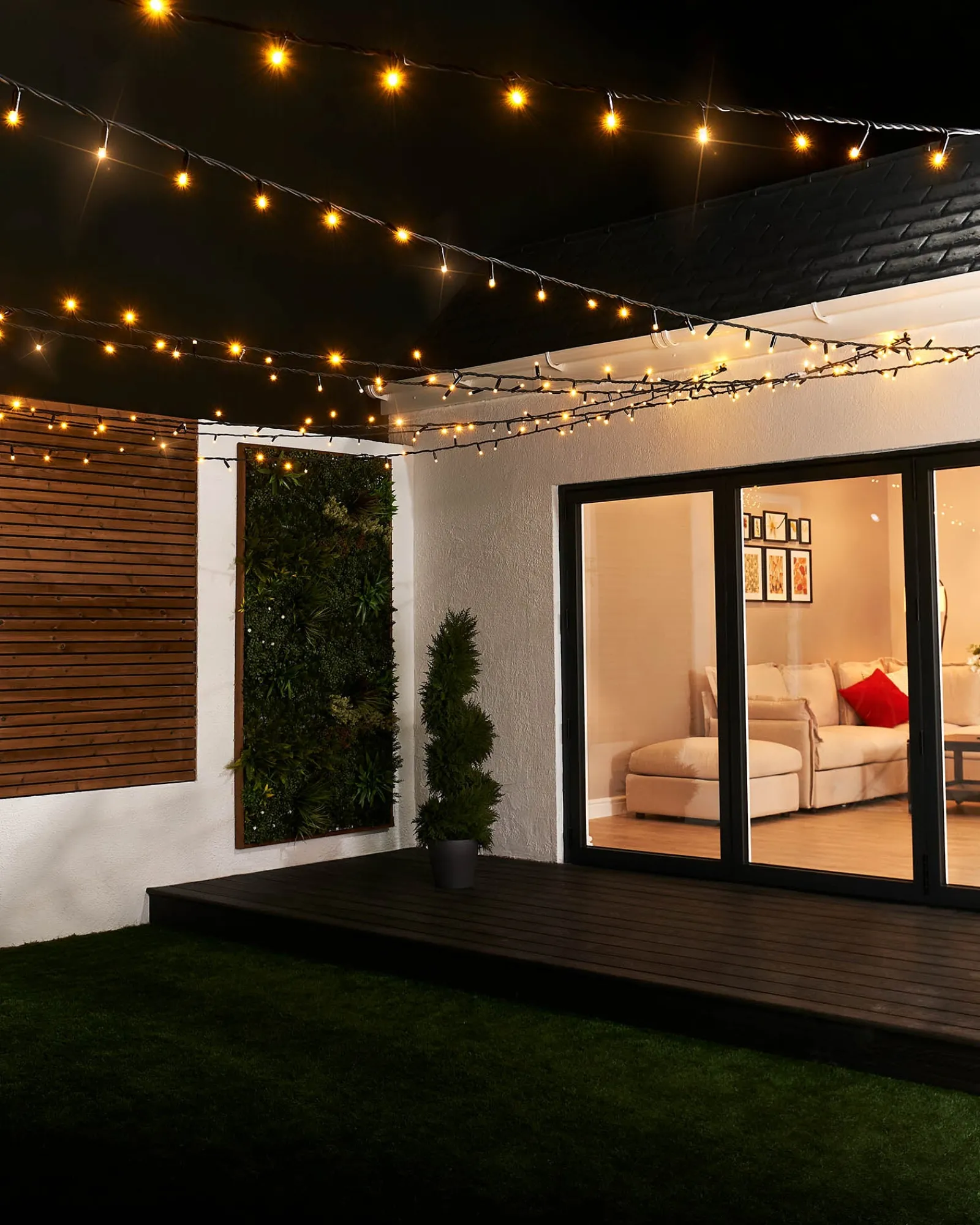 WeRChristmas LINK PRO Twinkle LED String Lights, Black Cable, Warm White